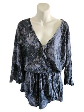 Krush Ocean Romper - Tye Dye Murkey Denim Medium Nwt
